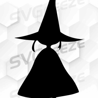 Cute Witch Cut File, SVG, Silhouette, Scalable Vector, Downloadable, Silhouette File, Clipart