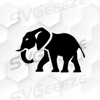 Elephant Cut File, SVG, Silhouette, Scalable Vector, Downloadable, Silhouette File, Clipart